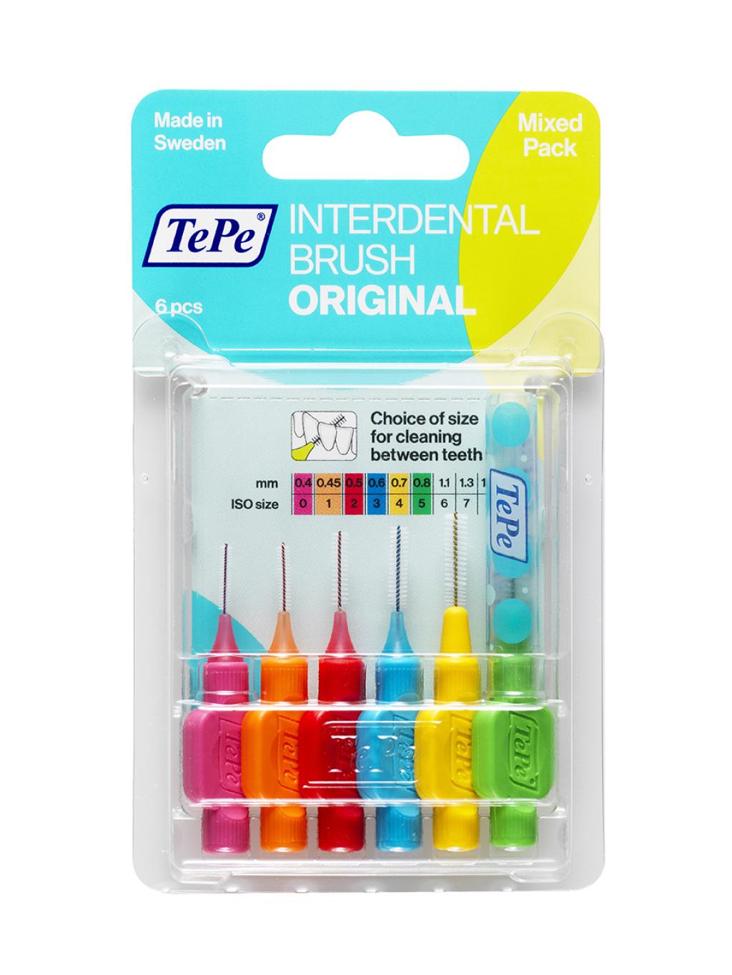 Межзубные ершики TePe Interdental Brush Original, блистер, размер 0 -5 (микс)  