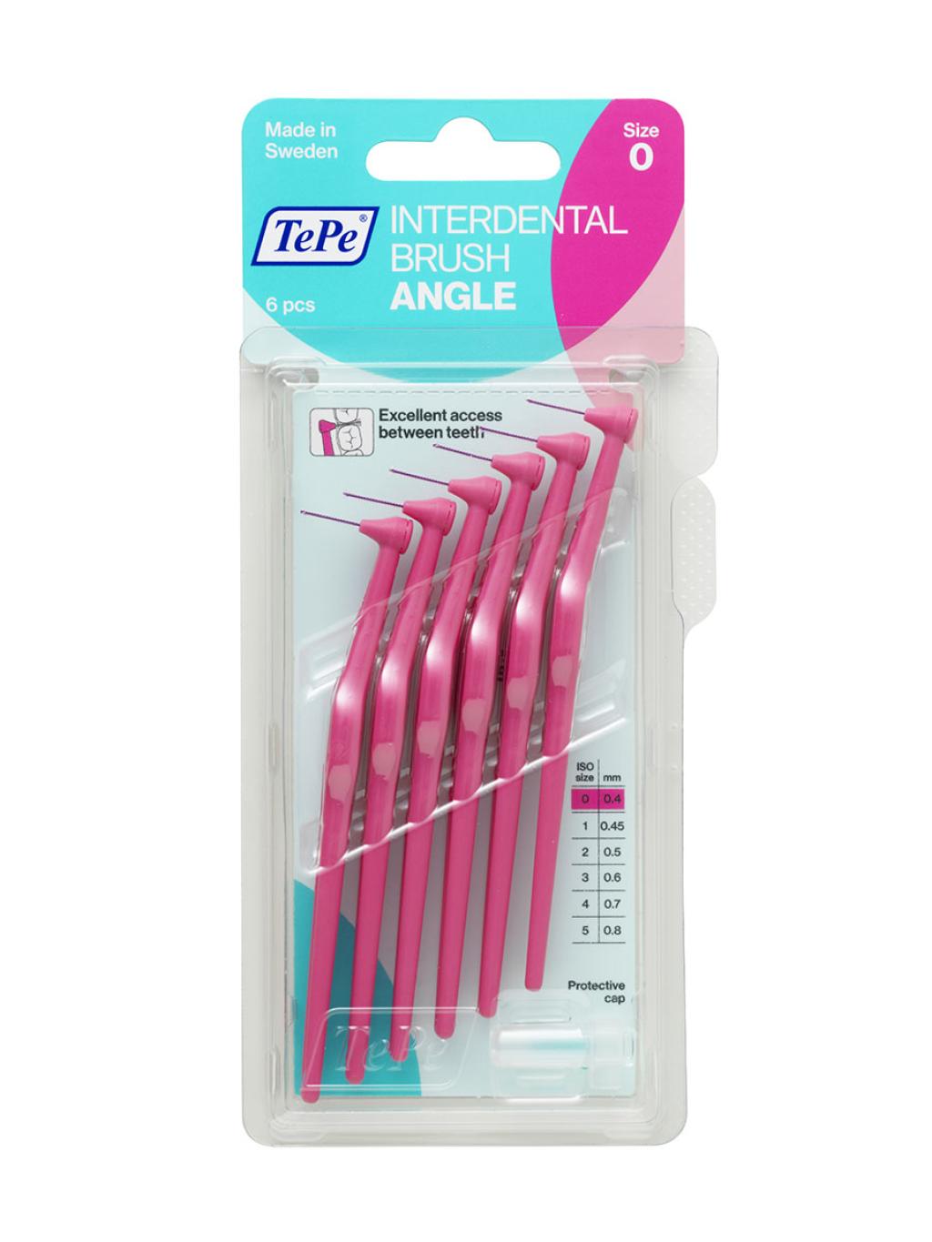 Межзубные ершики TePe Angle™ угловые Размер 0 (0,4мм) розовый 