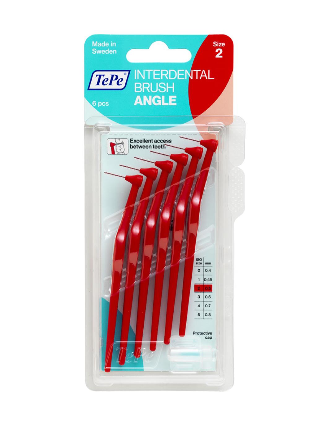 Межзубные ершики TePe Angle™ угловые Размер 2 (0,5мм) красный 